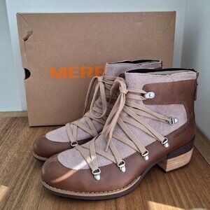 (NEW) Merrell / shiloh II warm leather boots (camel) / women's 10.5